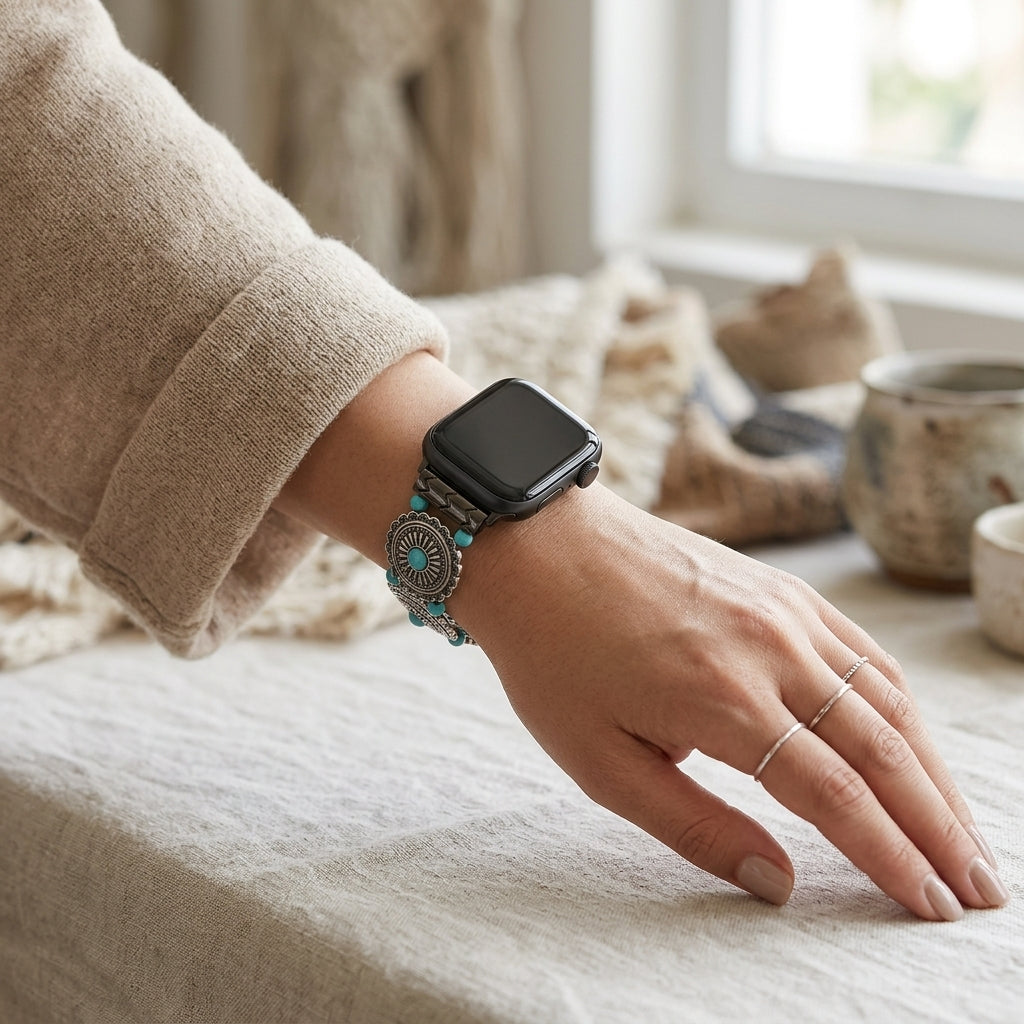 Turquoise Style Beaded Jewelry Bracelet for Apple Watch