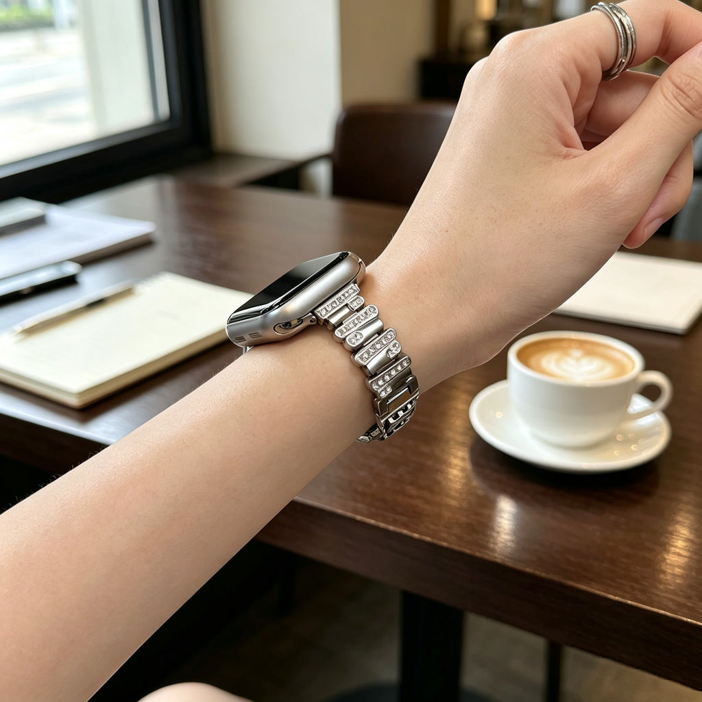 Lustre Link Style Metal Fashion Jewelry Band for Apple Watch