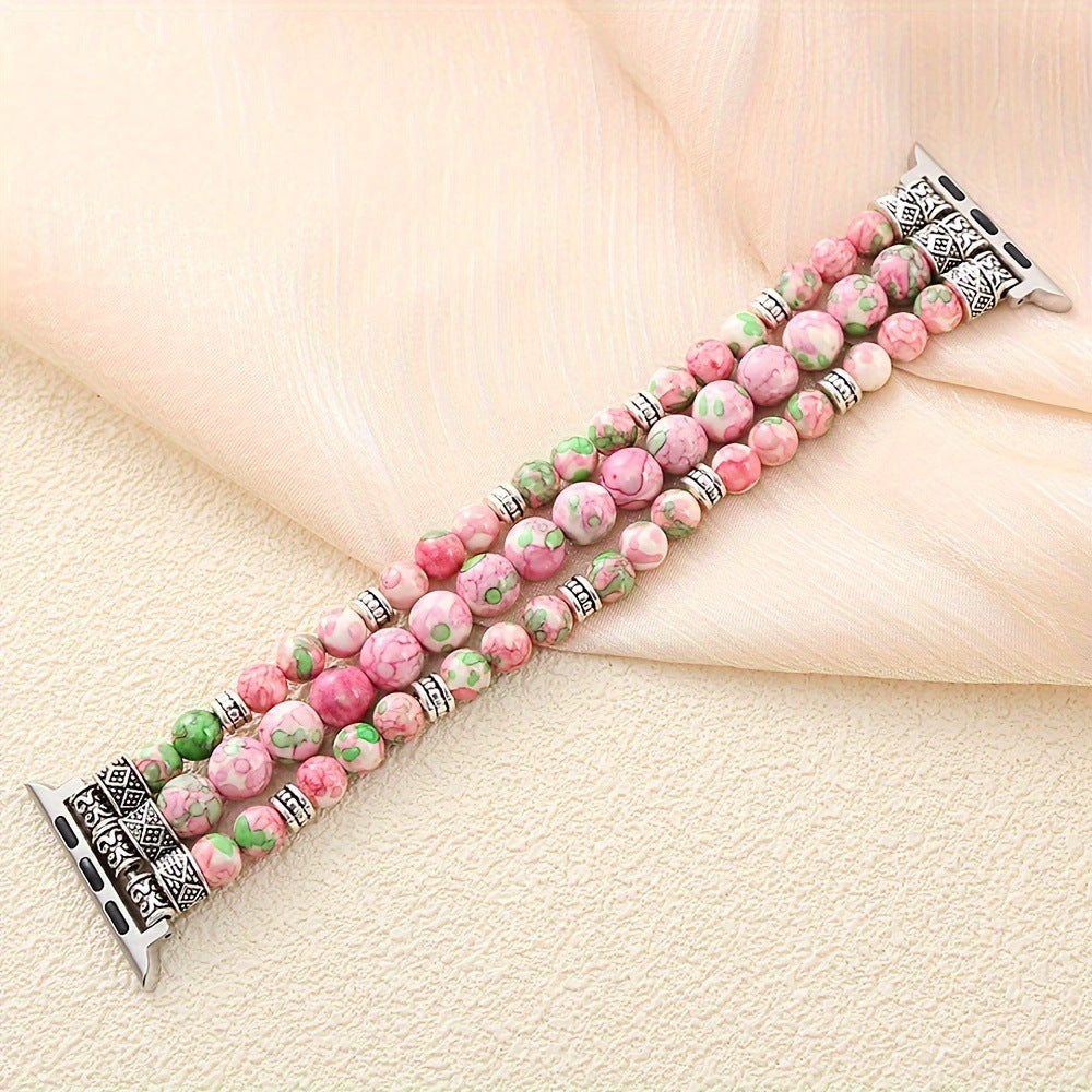 Bohemian Style Simulated Jade Beaded Band for Apple Watch