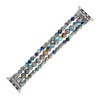 Bohemian Aqua Stone Beaded Stretch Band for Apple Watch