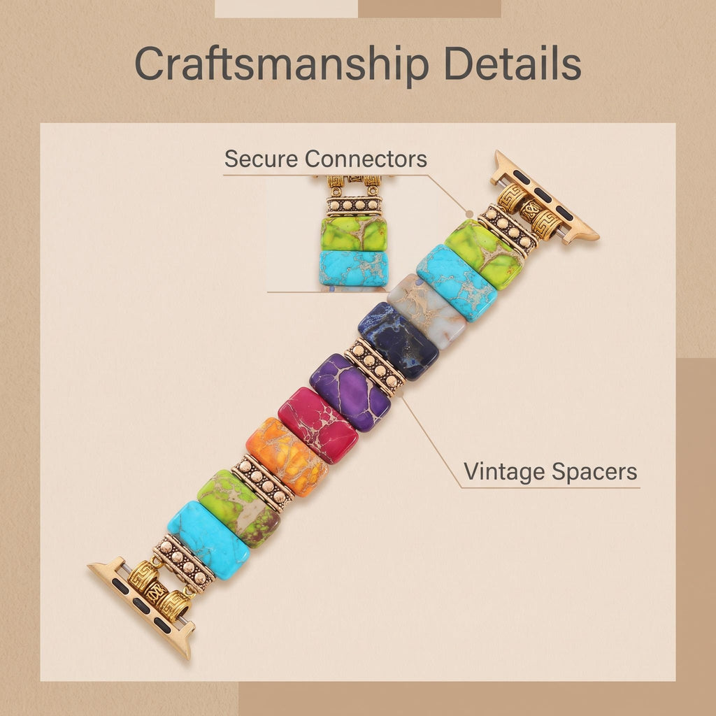 Bohemian Rainbow Colorful Beaded Jewelry Band for Apple Watch