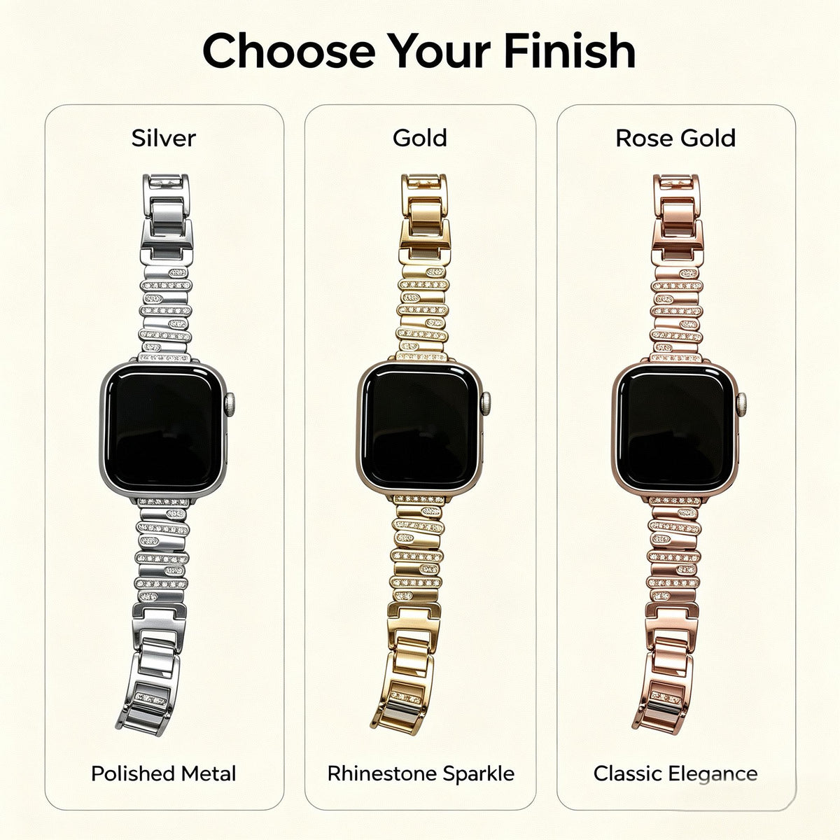 Lustre Link Style Metal Fashion Jewelry Band for Apple Watch