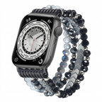 Women wearing crystal beaded Apple Watch bracelet accessory