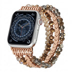 Luxury crystal beaded Apple Watch band with elegant bracelet design