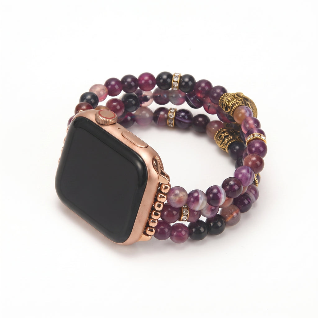Boho Natural Stone Beaded Bracelet Band for Apple Watch