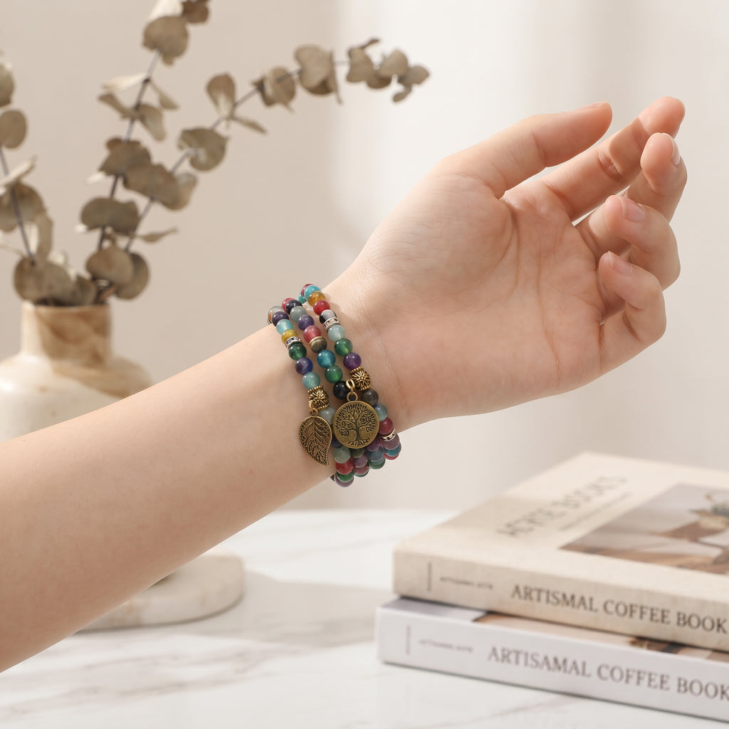 Boho Natural Stone Beaded Bracelet Band for Apple Watch