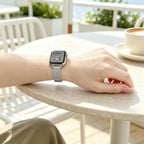 Cute cartoon dog Apple Watch stainless steel band worn on wrist