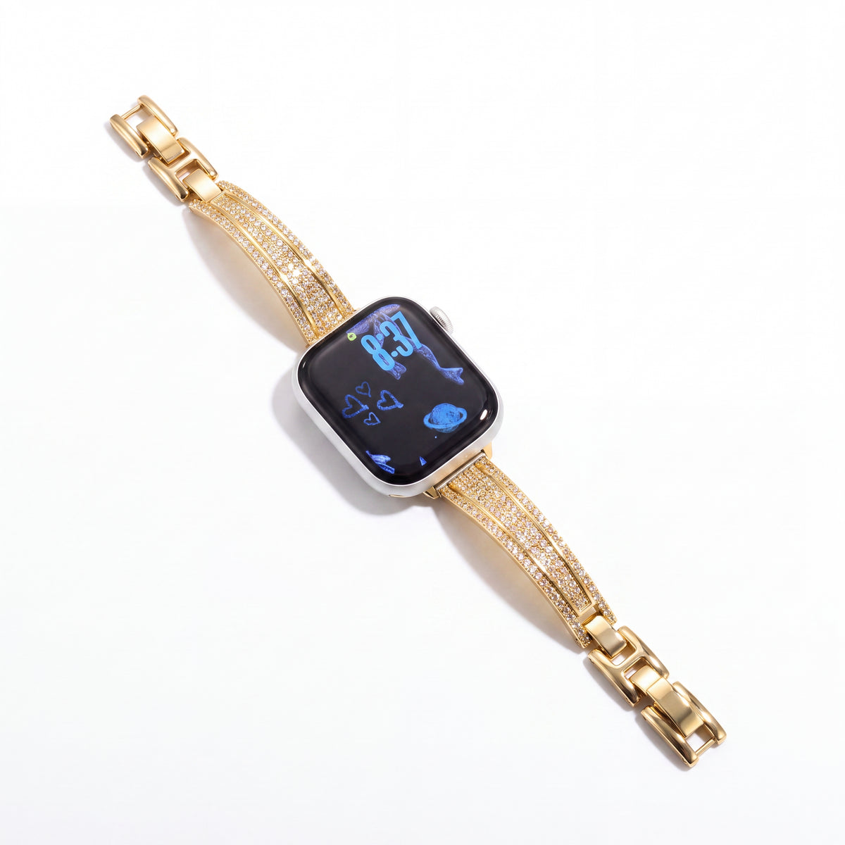 Luxury crystal bracelet watch band for Apple Watch with sparkling rhinestone design