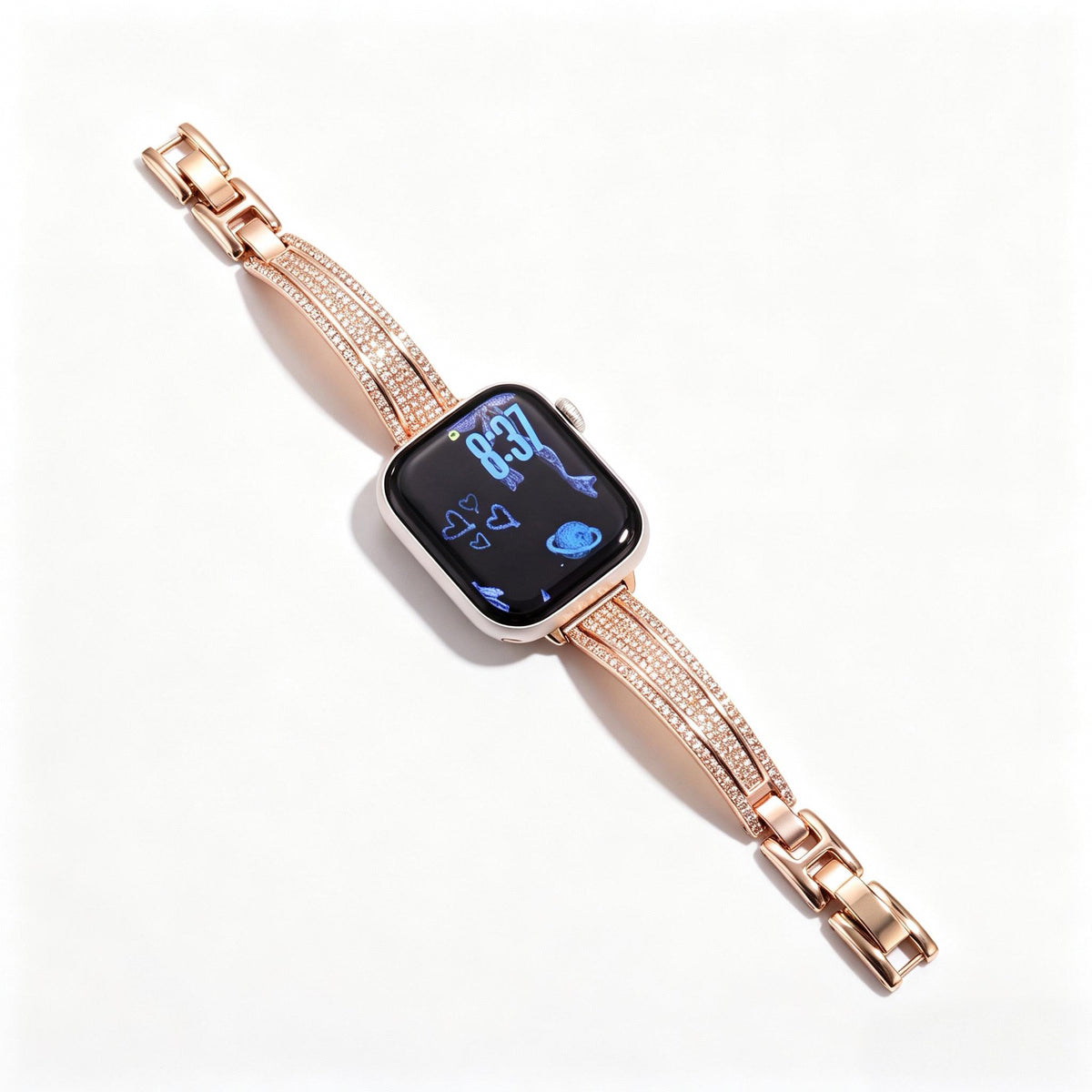 Luxury crystal bracelet watch band for Apple Watch with sparkling rhinestone design