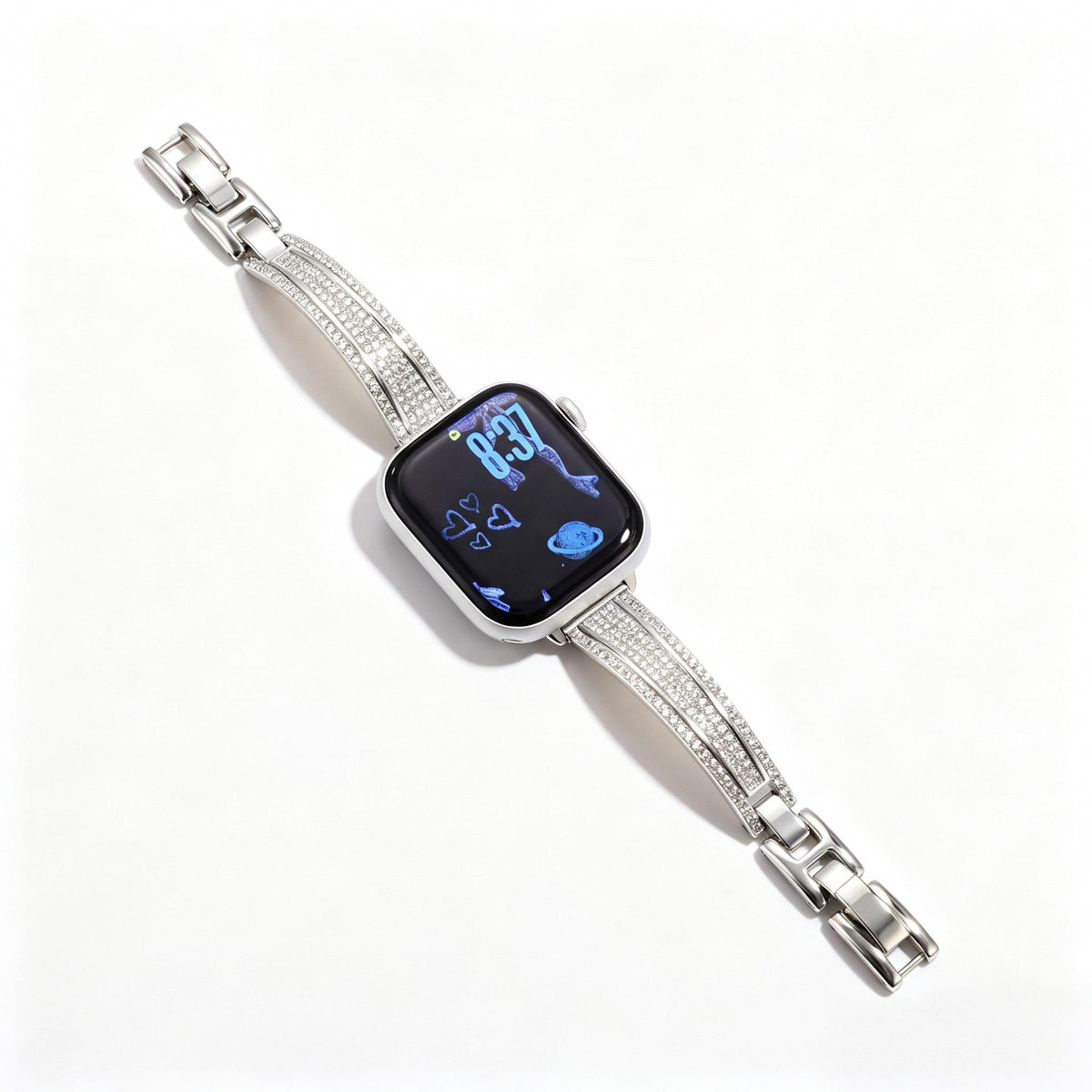 Luxury crystal bracelet watch band for Apple Watch with sparkling rhinestone design