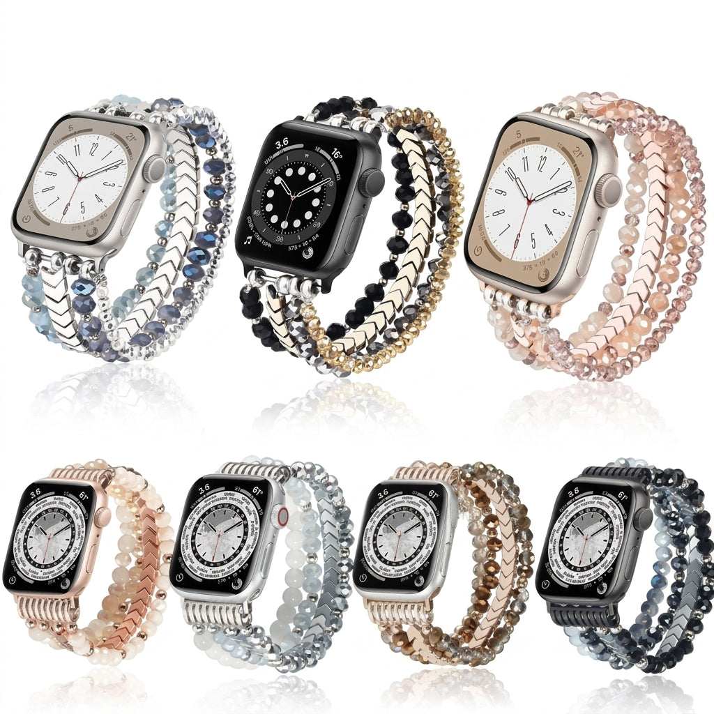 Sparkly Crystal Beaded Bracelet Jewelry Band for Apple Watch