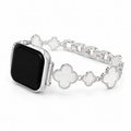 Mother of Pearl Clover Apple Watch Band on white background