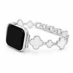 Mother of Pearl Clover Apple Watch Band on white background