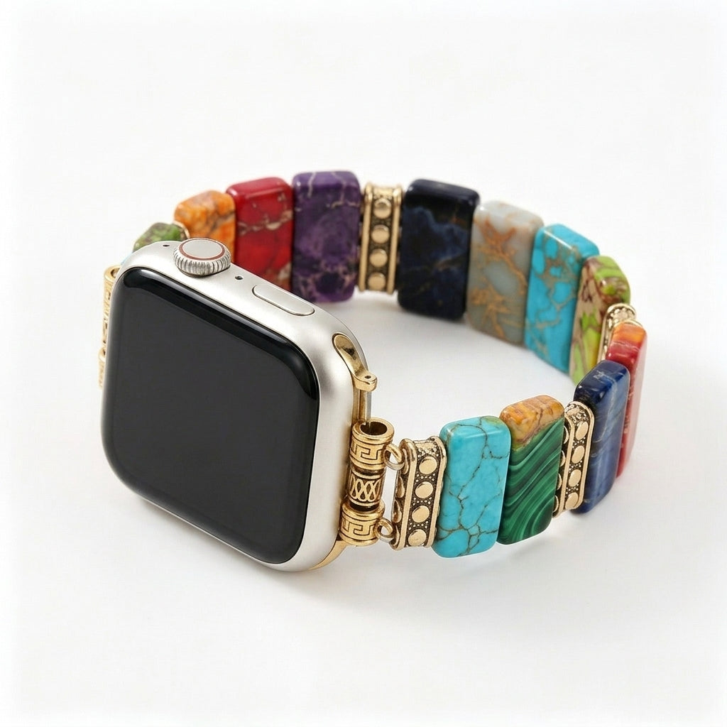 Silver Milanese loop Apple Watch band with magnetic clasp