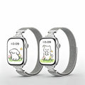 Cute Puppy Pattern Print Metal Mesh Strap for Apple Watch