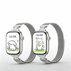 Cute Puppy Pattern Print Metal Mesh Strap for Apple Watch