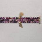 Close-up detail of Boho Natural Stone Bracelet Apple Watch band