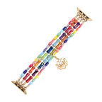 Close-up detail of Multicolor Natural Stone Apple Watch band