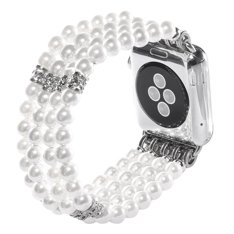 Close-up detail of Stainless Steel Link Jewelry Apple Watch band