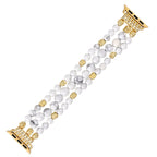 Close-up detail of White Howlite Beaded Jewelry Apple Watch band